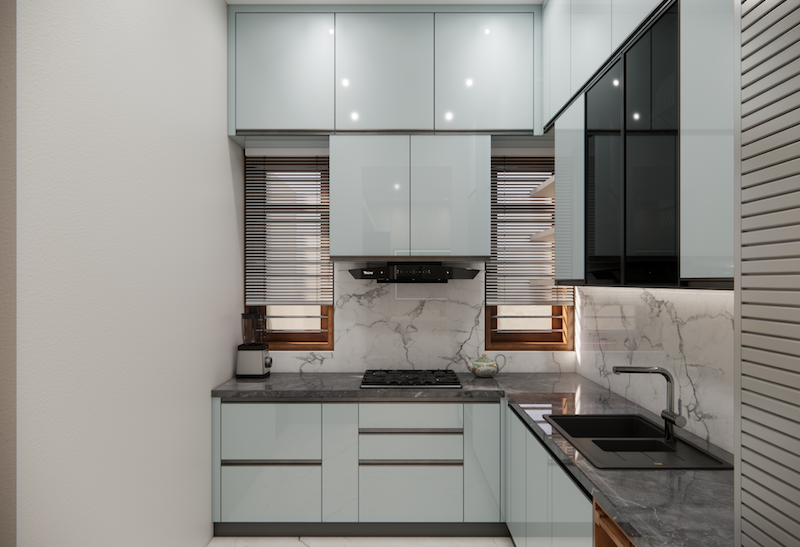 L shaped kitchen